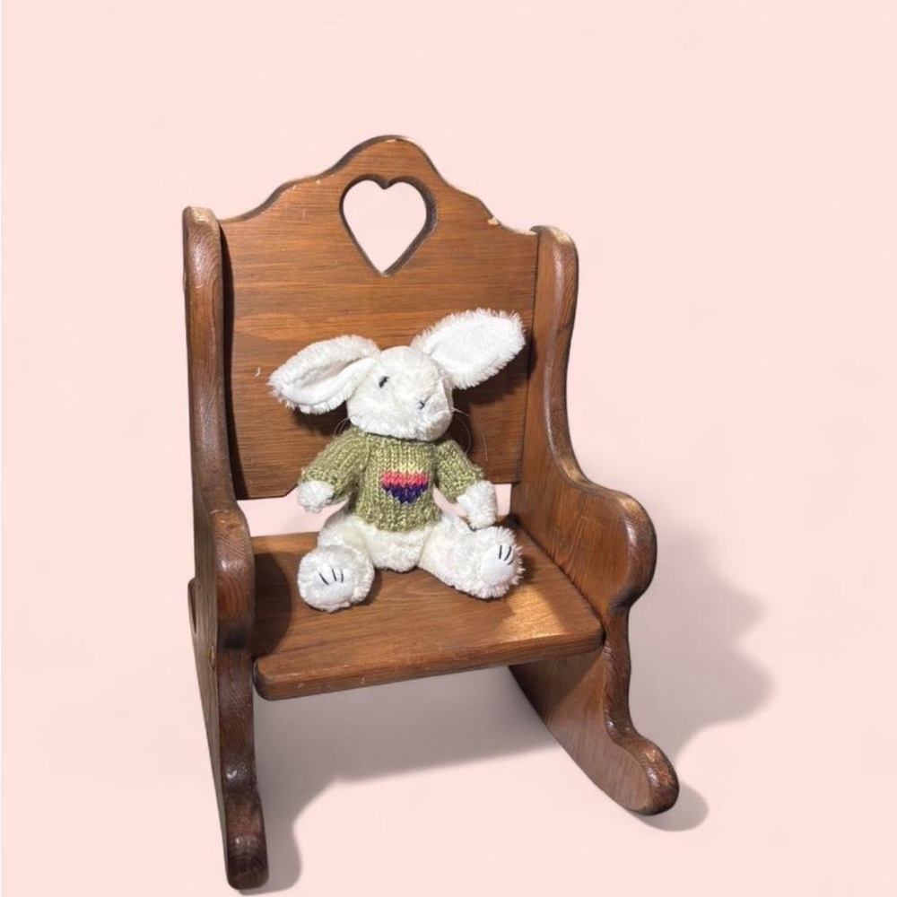 Heart Cutout Wooden Rocking Chair - Picture 5 of 5